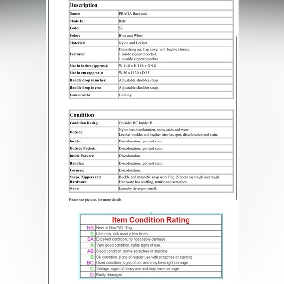 Prada Light Blue and Cream Backpack - Picture 14 of 14